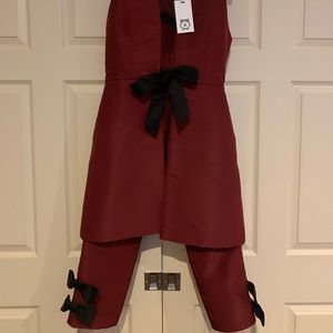 Alexia Maria silk pantsuit with bows Size 8
